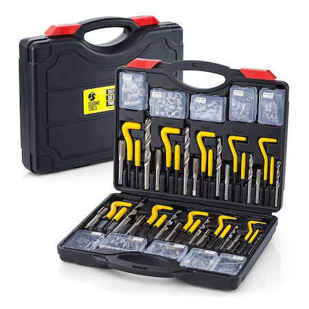 Segomo Tools 261 Piece Metric & Sae Hss Helicoil Drill Thread Repair Kit THREAD261